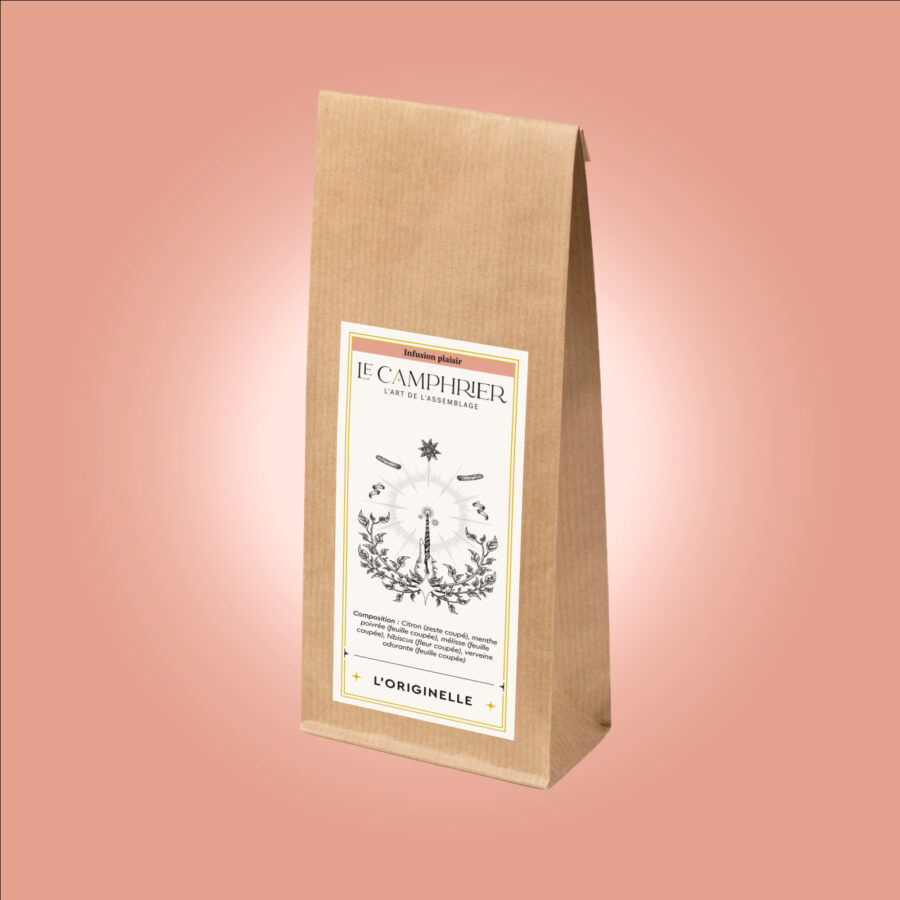 Tisane L’Originelle – infusion menthe poivrée hibiscus – Le Camphrier